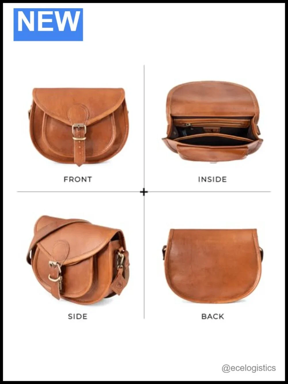 Genuine Leather Crossbody Bag with Adjustable Strap